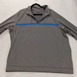 Nike‎ Pullover Mens XXL Therma-FIT Tour Performance Grey Blue 1/4 Zip EUC